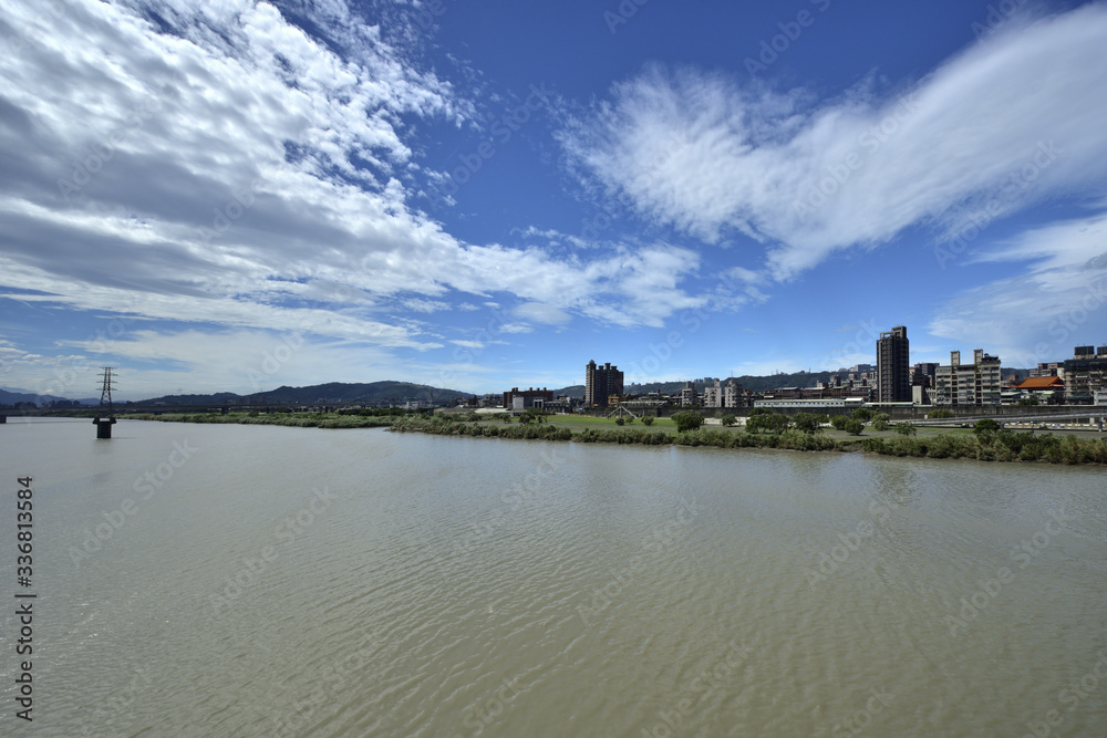 Side shot of the scenic landscape in New Taipei city Taiwan