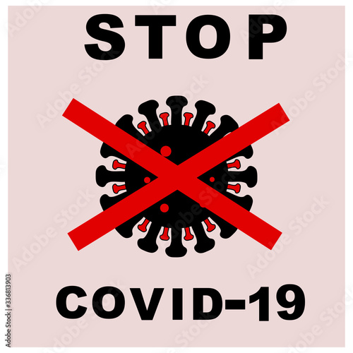 STOP COVID-19 vector illustration