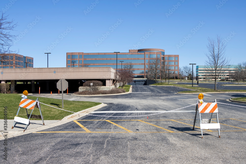 Naklejka premium Office Building COVID-19 Closure