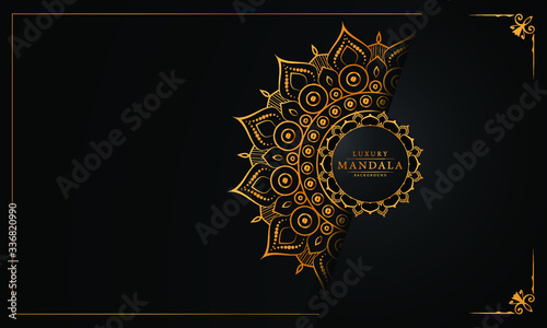uxury mandala background with arabesque pattern arabic islamic east style for Wedding card  book cover. 