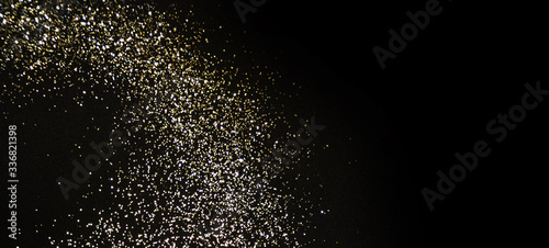 Golden (Christmas, New Year) Glitter Lights Defocused Background