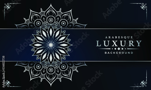 uxury mandala background with arabesque pattern arabic islamic east style for Wedding card, book cover. 