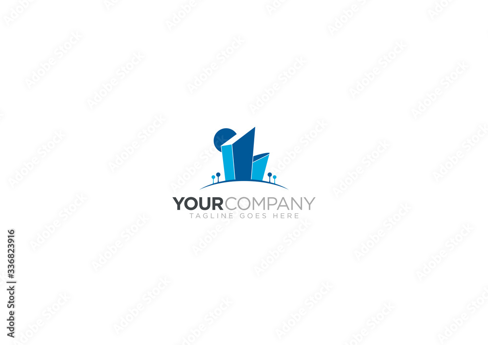 Vector Logo Design Apartments Building Concept Editable