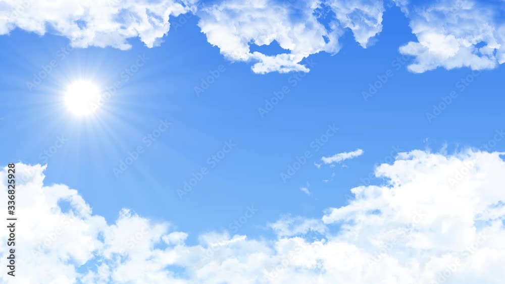 Beautiful Blue Sky with Clouds loop Animation background Green Screen ...