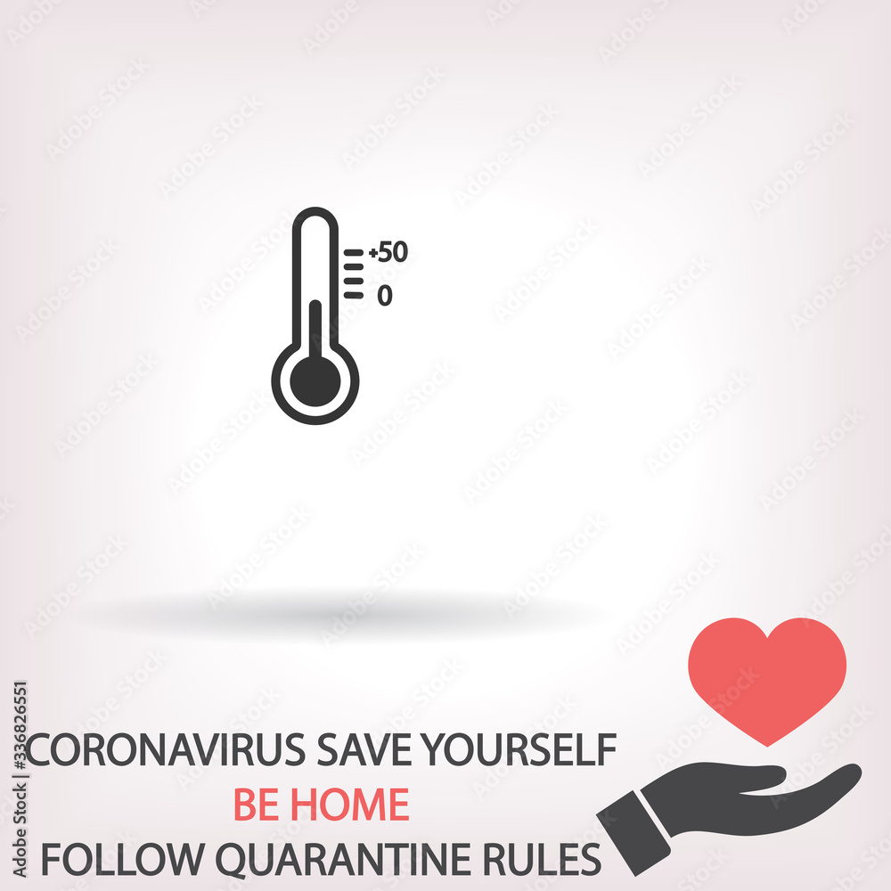 Thermometer  vector icon , lorem ipsum Flat design