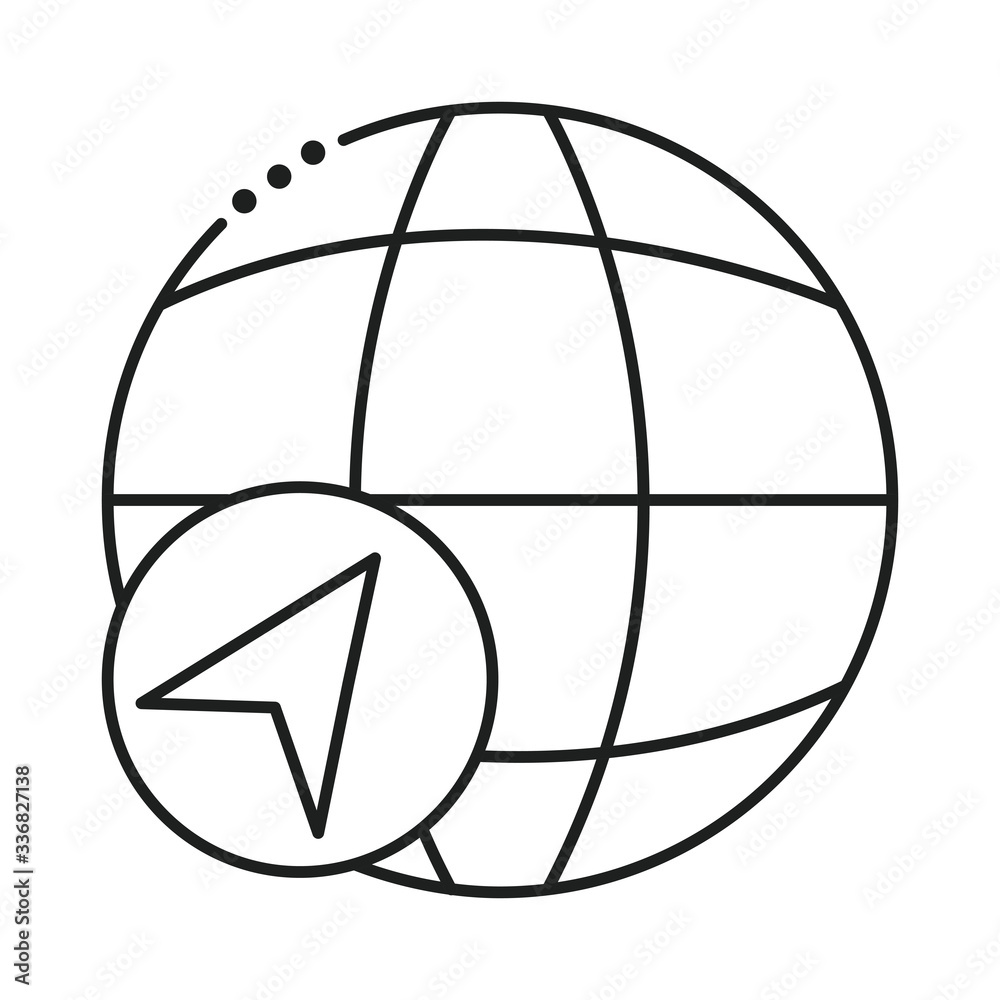 sphere browser line style icon vector illustration design sphere browser line style icon vector illustration design