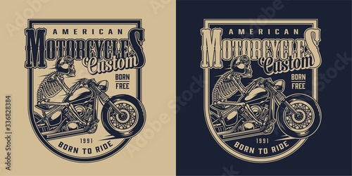 Custom american motorcycle vintage logotype