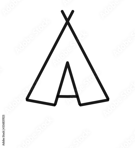 Ilustraciones de tiendas de campaña o tipis, casas portátiles para turismo low cost