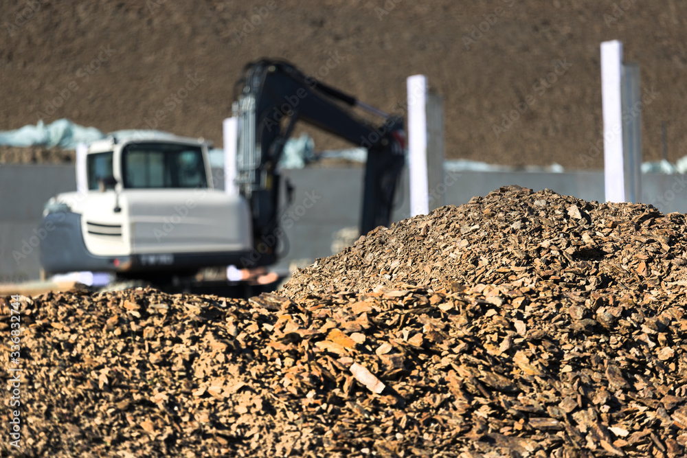 Naklejka premium construction site with stone gravel background