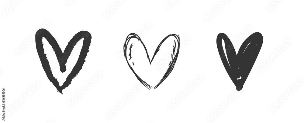 Heart doodles, hand drawn love illustrations Heart doodles, hand drawn love illustrations