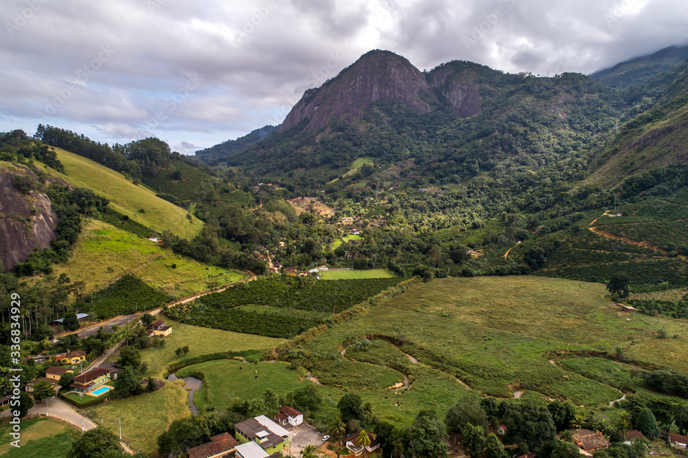 Rural landscape photographed in Burarama, in Espirito Santo. Atlantic Forest Biome. Record made in 2018. Rural landscape photographed in Burarama, in Espirito Santo. Atlantic Forest Biome. Record made in 2018.