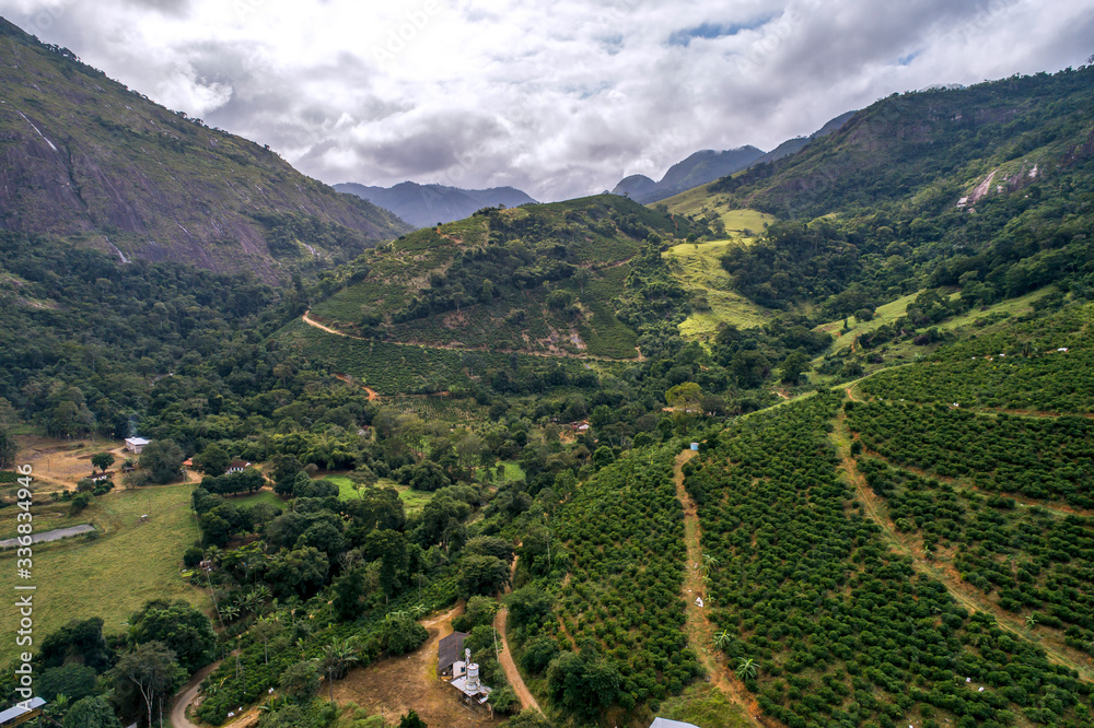 Rural landscape photographed in Burarama, in Espirito Santo. Atlantic Forest Biome. Record made in 2018.