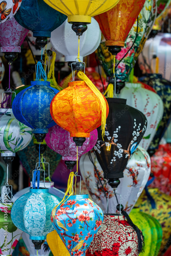 Traditional lamps in Hoi An old town, Vietnam