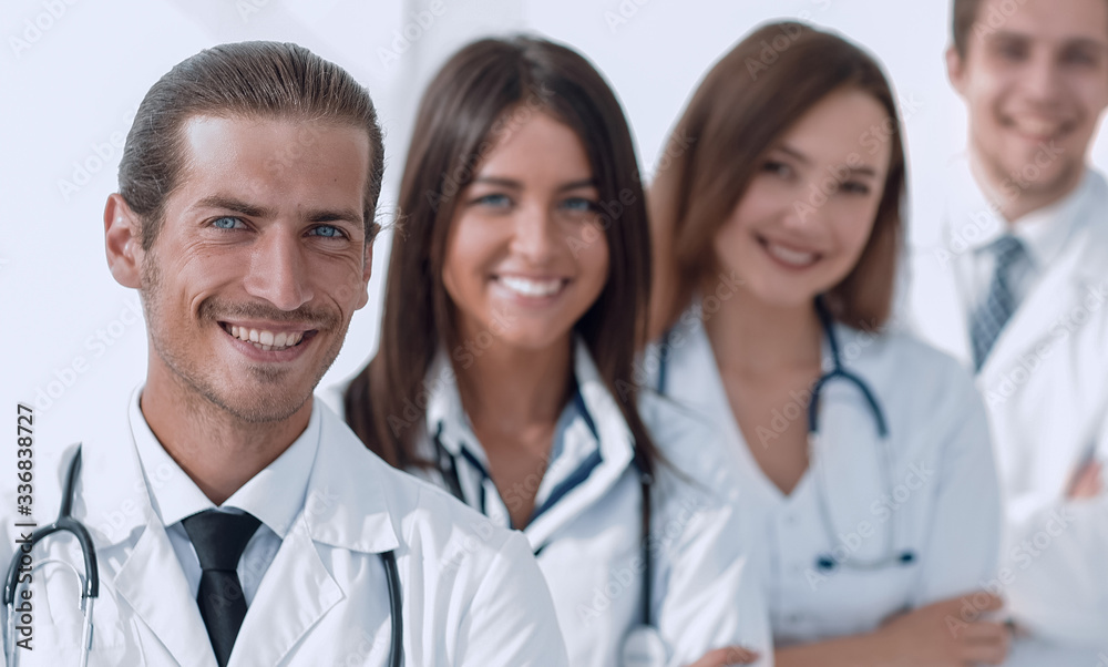 Team of doctors and nurses as colleagues in hospital Team of doctors and nurses as colleagues in hospital