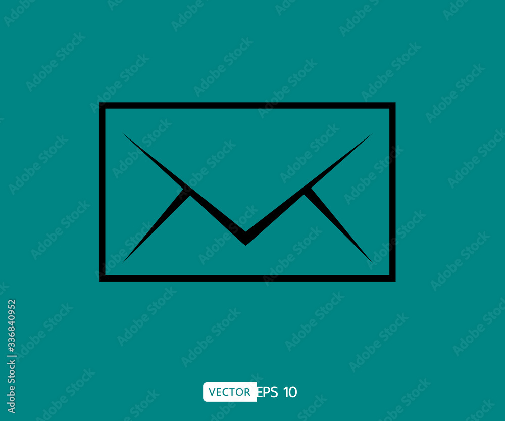 Envelope Mail icon Flat design style. Direct message, sms vector illustration Envelope Mail icon Flat design style. Direct message, sms vector illustration