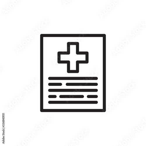 medical history line icon, vector illustration