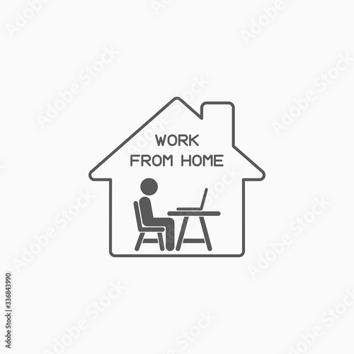 work from home icon, work at home vector