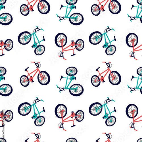 color bicycle line pattern tee illustration art vector
