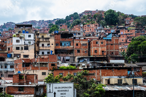View of the most popular suburb in Petare (Caracas, Venezuela).