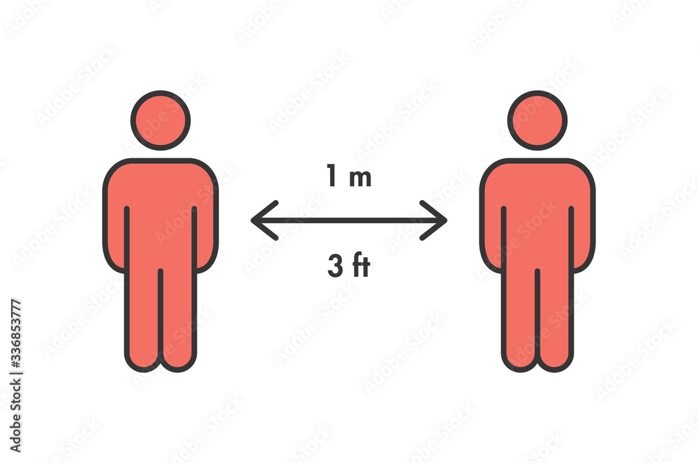 Keep distance sign. Coronavirus pandemic social distance. Preventive measures. Keep distance. Vector illustration. Keep distance sign. Coronavirus pandemic social distance. Preventive measures. Keep distance. Vector illustration.