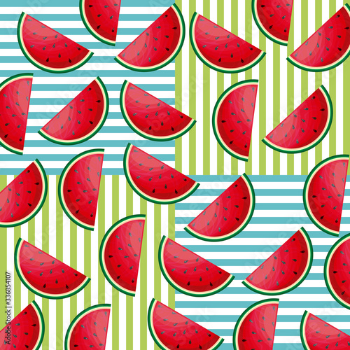 pattern of fresh healthy watermelons fruit