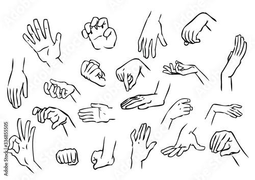 Hand gestures illustration.