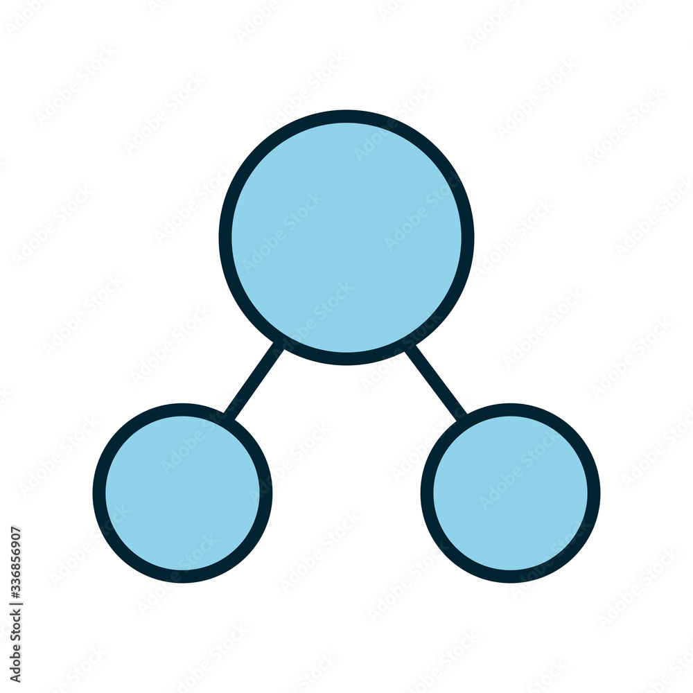 Isolated atom line and fill style icon vector design Isolated atom line and fill style icon vector design