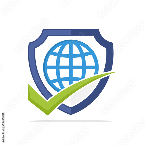 Illustrated icon with the right concept of global protection.