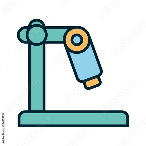 Science micropscope line and fill style icon vector design photo