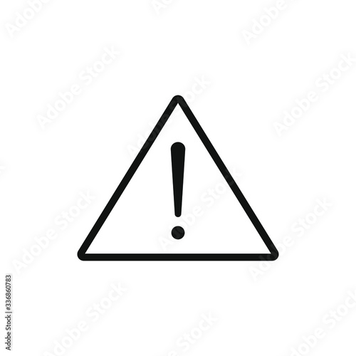 warning triangle sign icon with outline style design
