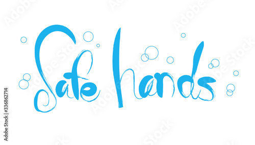 Safe hands・SNSハッシュタグ（筆文字）