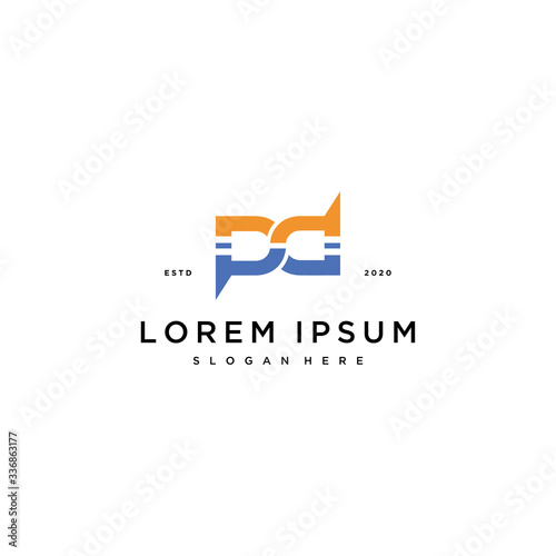 letter PD and plug design concept vector