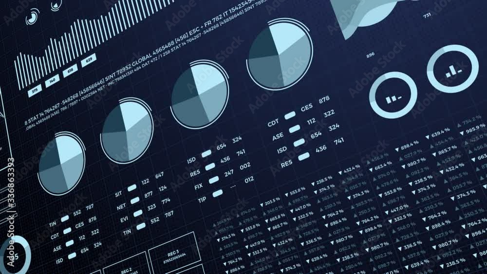 Statistics, financial market data 3d infographics 4K. Statistics, financial market data 3d infographics 4K.