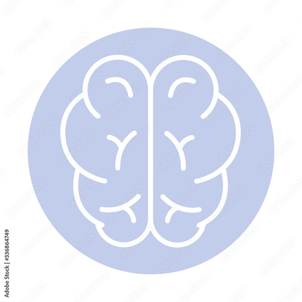 Human brain block style icon vector design Human brain block style icon vector design