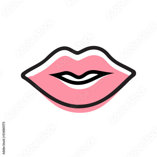 Lips logo icon design  mouth symbol - vector
