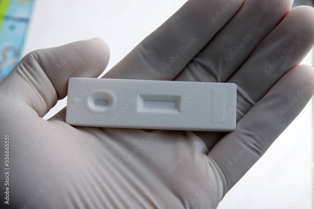 custom made wallpaper toronto digitalClose up shot of white rapid test cassette that used for medical screening purpose 