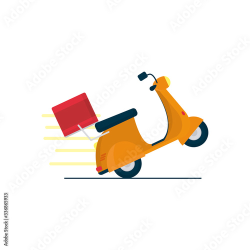 delivery motorycle icon, colorful design photo