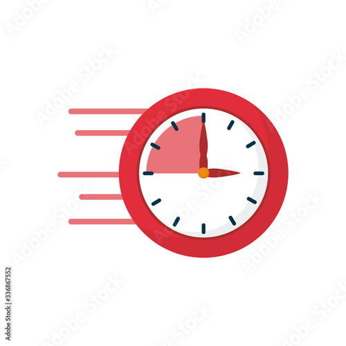 fast clock icon, flat style