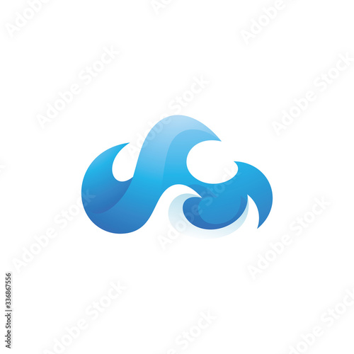 Curl Wave Tide Water Sea Ocean Logo Icon