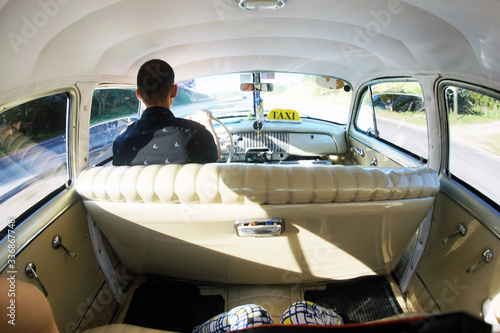 Photography On the way to Vinales valley from Havana inside a classic car from the 1950s