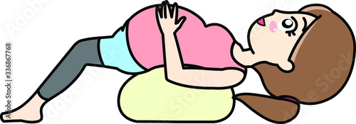逆子体操をする妊婦さん