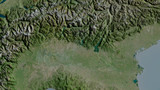 Lombardia, Italy - outlined. Satellite