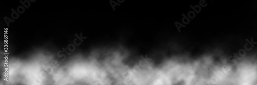 Fog, smoke. Transparent background, panoramic image, EPS10.