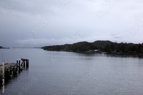 Ketchikan, Alaska / USA - August 15, 2019: Ketchikan coastline landscape, Ketchikan, Alaska, USA