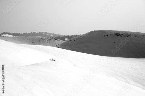 Mountain landscape in winter season. Mount Grappa landscape © elleonzebon