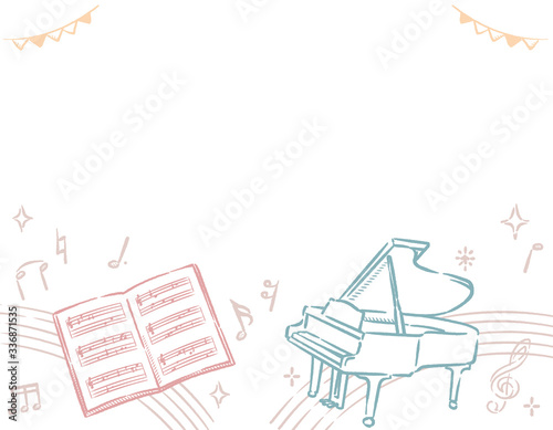 楽器のイラストを使った背景素材