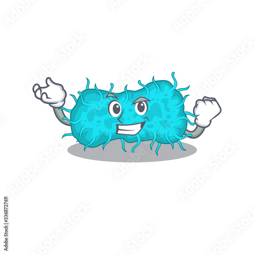 A dazzling bacteria prokaryote mascot design concept with happy face