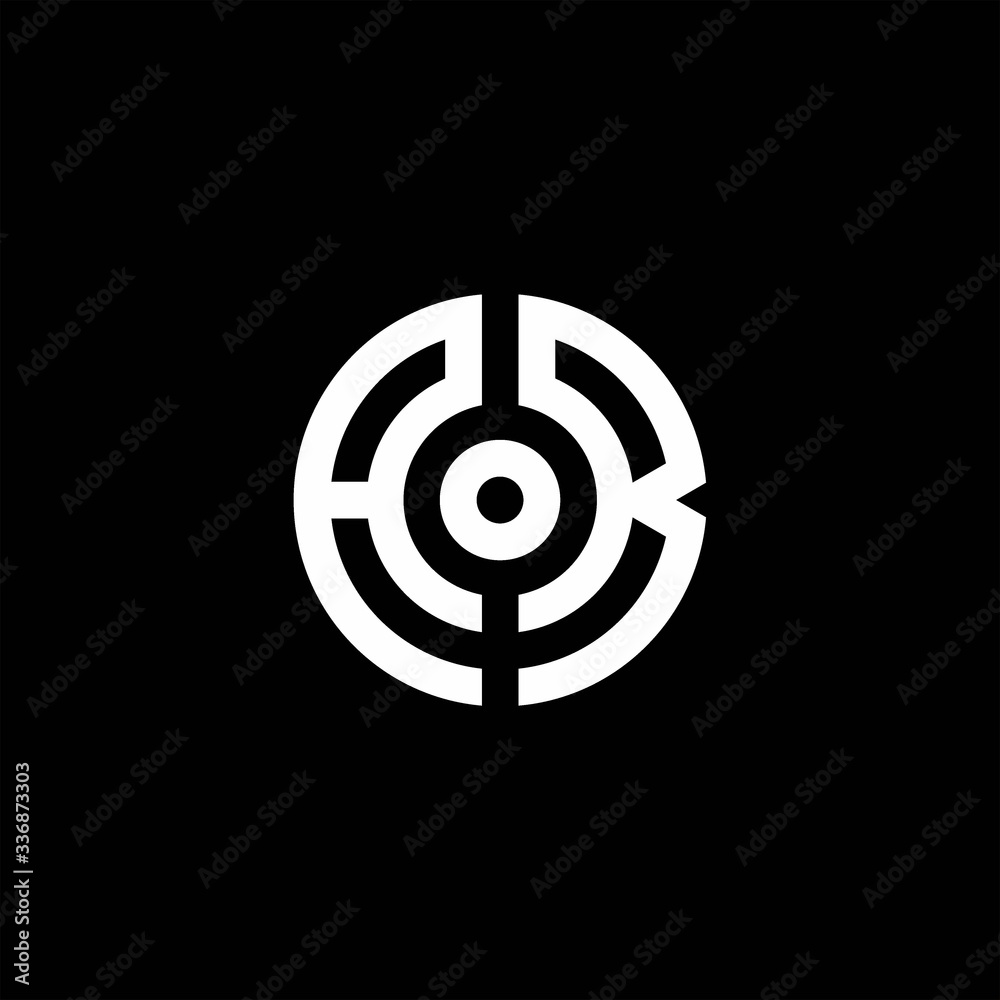 AR monogram logo with abstract circle style and dot in the middle AR monogram logo with abstract circle style and dot in the middle
