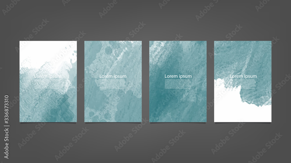 Blue watercolor Brochure template for you design,vector.
