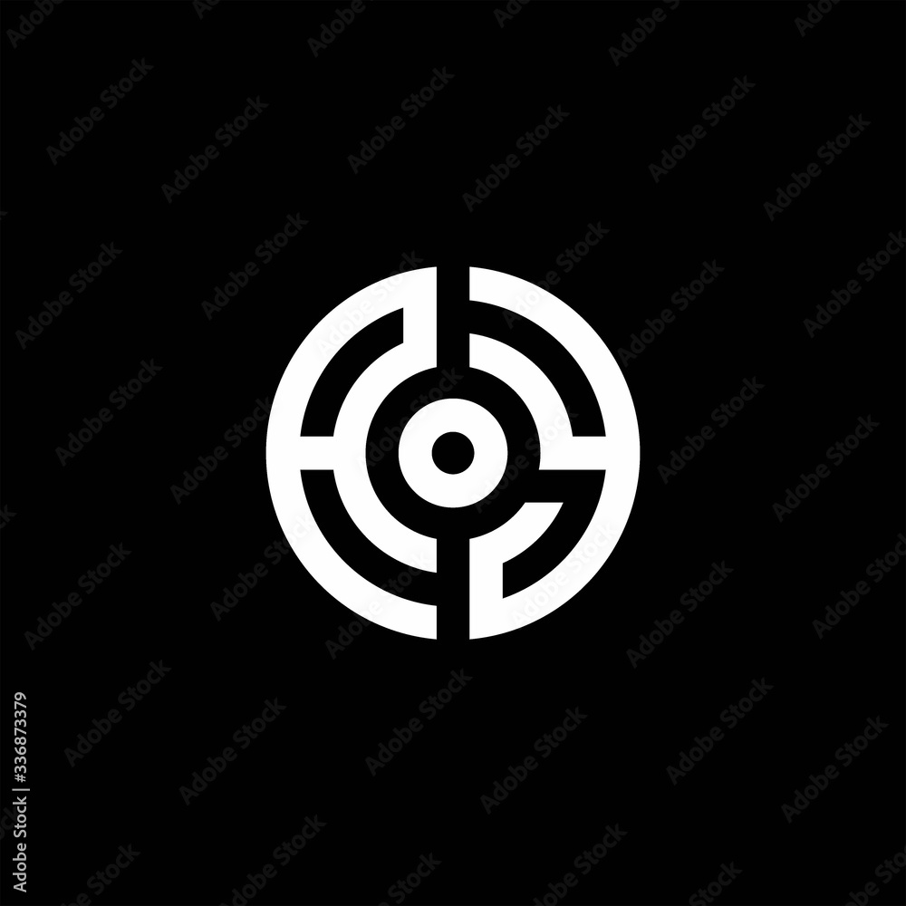 AY monogram logo with abstract circle style and dot in the middle AY monogram logo with abstract circle style and dot in the middle
